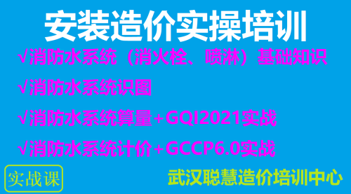 安装造价实操培训-P3消防水系统识图、算量、计价|武汉聪慧造价实操培训中心